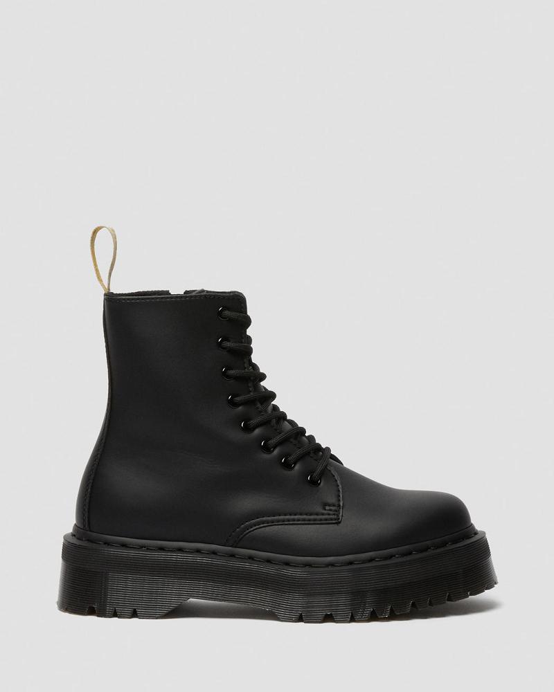 Black Men's Dr Martens Vegan Jadon II Mono Platform Boots | CA 568JPQ